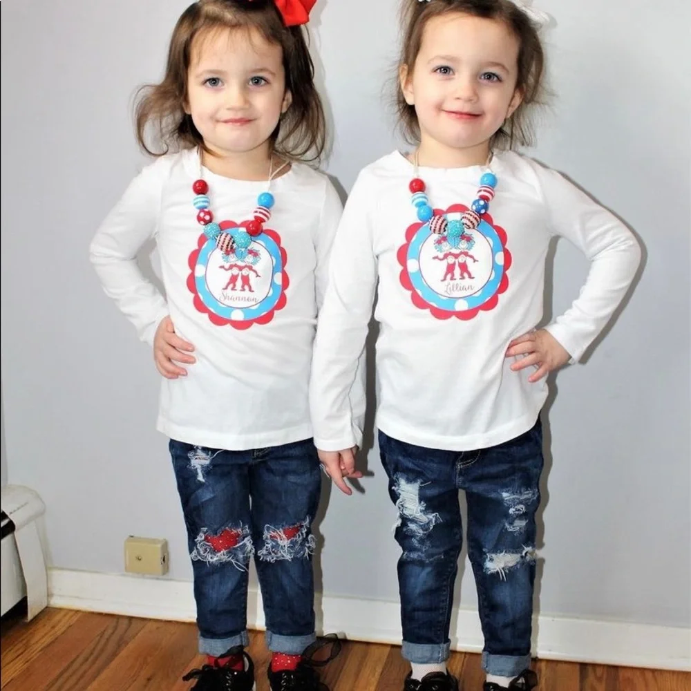 Thing 1 & 2 Dr. Seuss Adjustable Necklace